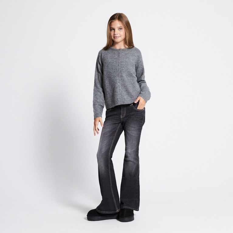 Basic knit cardigan "Audrey star" Dark Grey